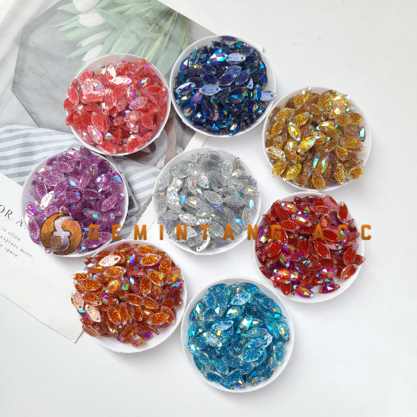 Payet Sampan Gliter Kristal Sampan Payet Diamond 6x12 mm