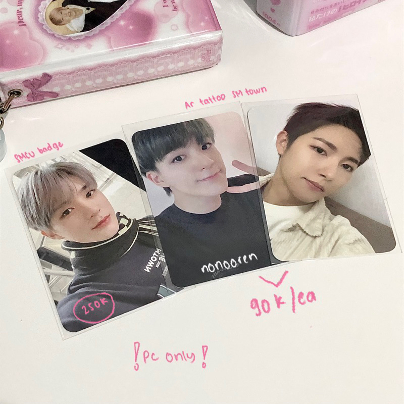 jeno renjun nct dream pc photocard md merchandise smcu smtown live badge ar tattoo