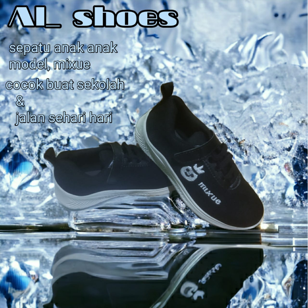 Sepatu Anak Sekolah Pria Wanita Sepatu Hitam Putih  model mixsue Untuk Tk Sd