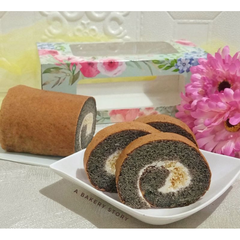 

Bolu Gulung/Roll Cake Ketan Hitam PREMIUM Keju