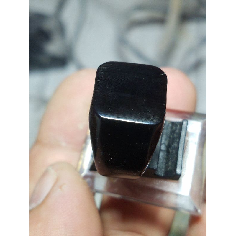 cincin tanduk kerbau hitam polos
