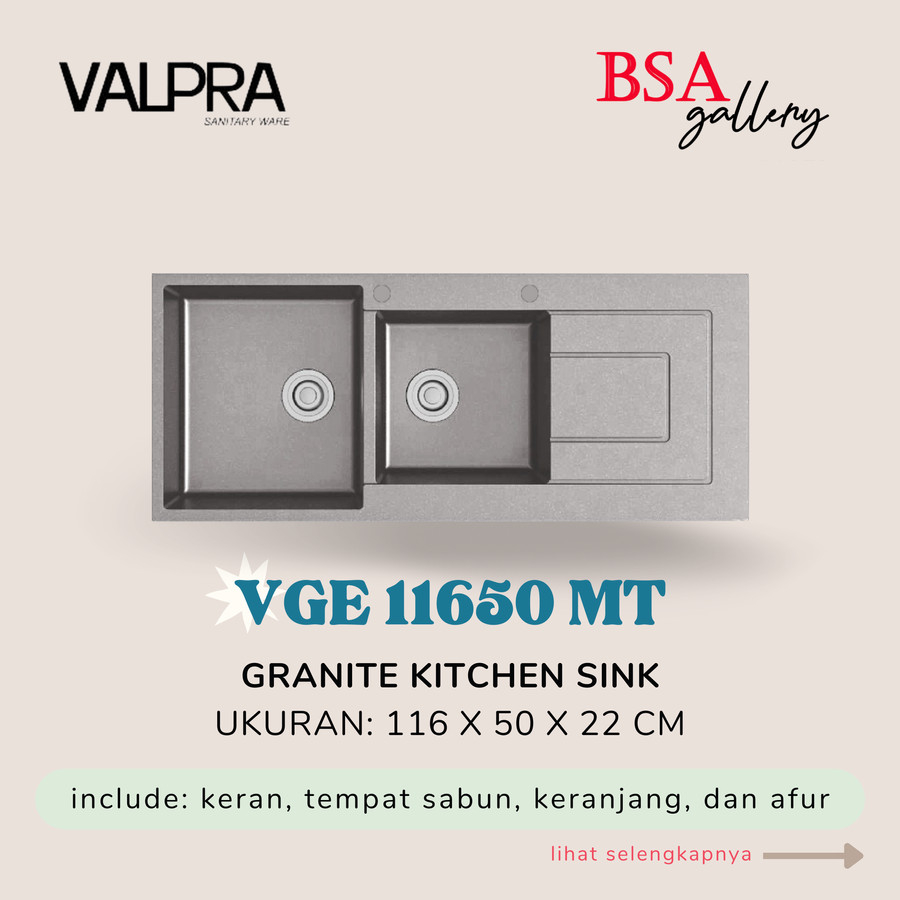 BAK CUCI PIRING GRANIT VALPRA 2 BAK / WASTAFEL CUCI PIRING DAPUR