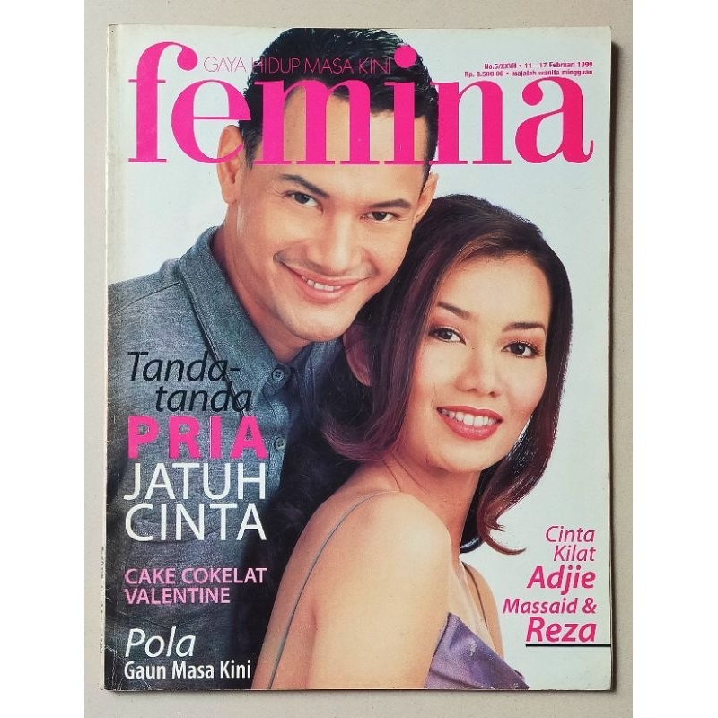 Majalah Femina 11 Februari 1999 - Cover Adjie Massaid and Reza Artamevia