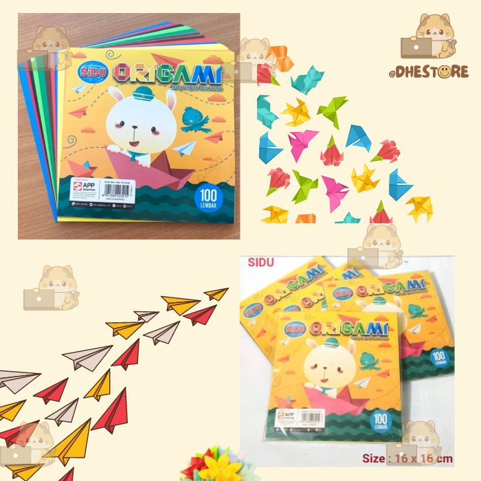 

Kertas Origami Besar isi 100 lembar SIDU / kertas lipat 16 x 16