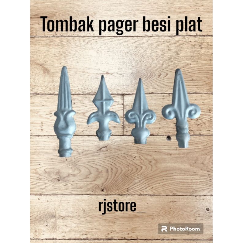 Tombak pagar besi plat kecil dan besar, tombak gerbang ornamen dan aksesoris pagar besi