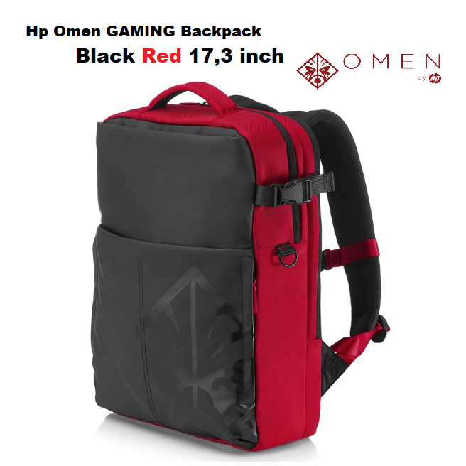 Tas ransel Backpack HP OMEN Black Red Gaming Water Resistent Original