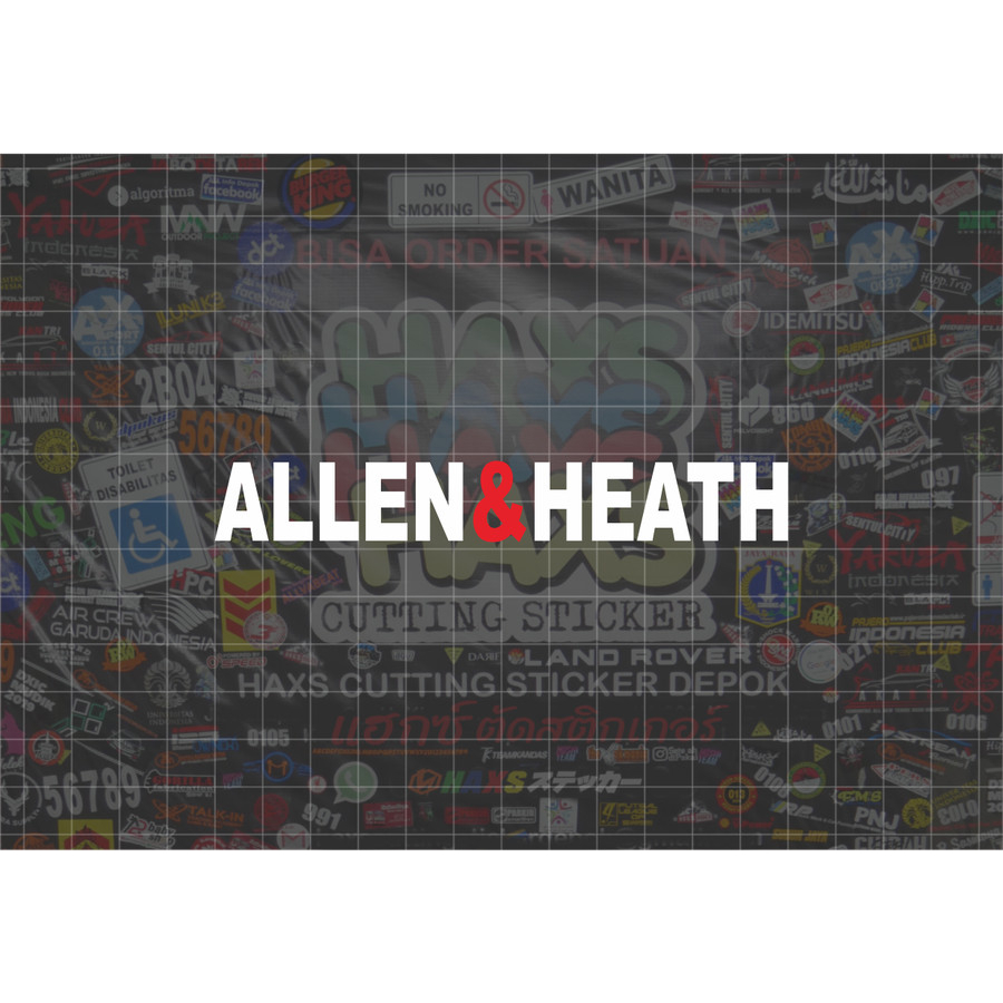 Cutting Sticker Allen &amp; Heath Audio Mixer Hitam Merah Ukuran 12 Cm