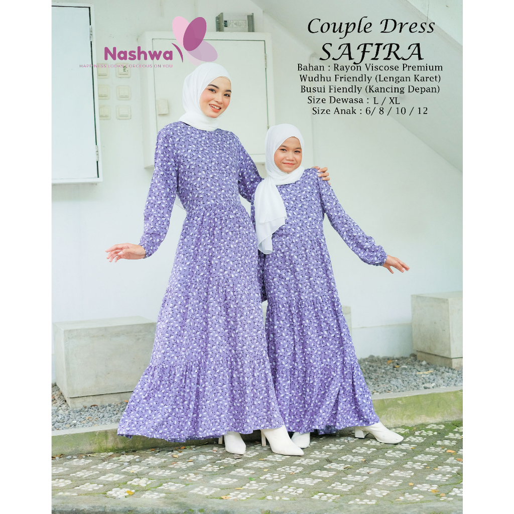 Gamis Homey Dress Premium SHAFIRA Series Bisa Couple Ibu dan Anak - Dress Muslimah Bahan Katun Rayon