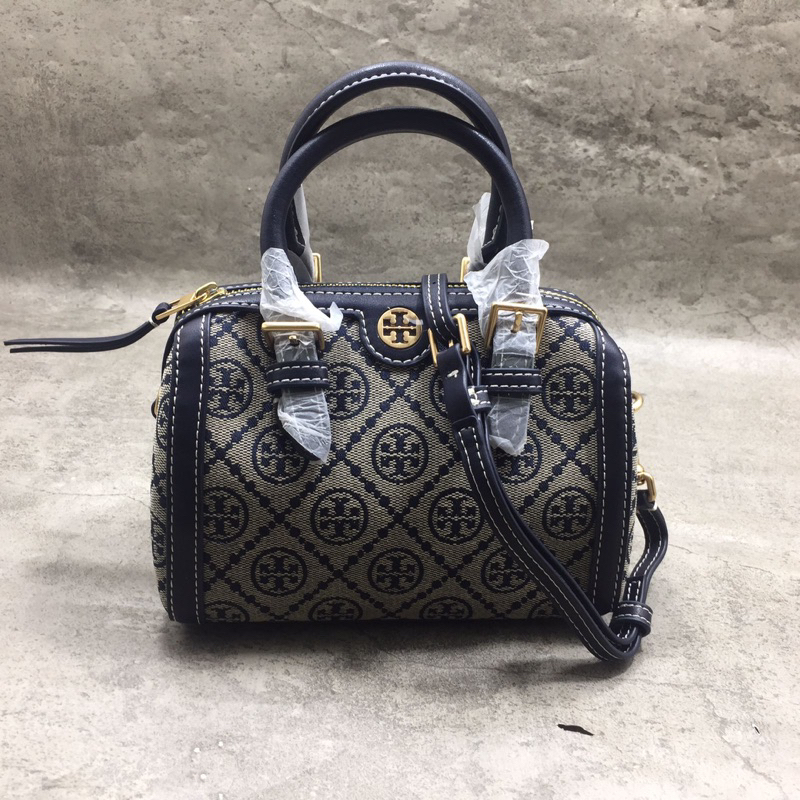 TB T Monogram Jacquard Barrel Mini Bag