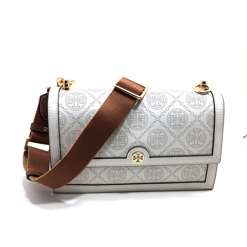TB T Monogram Perforated Shoulder Bag