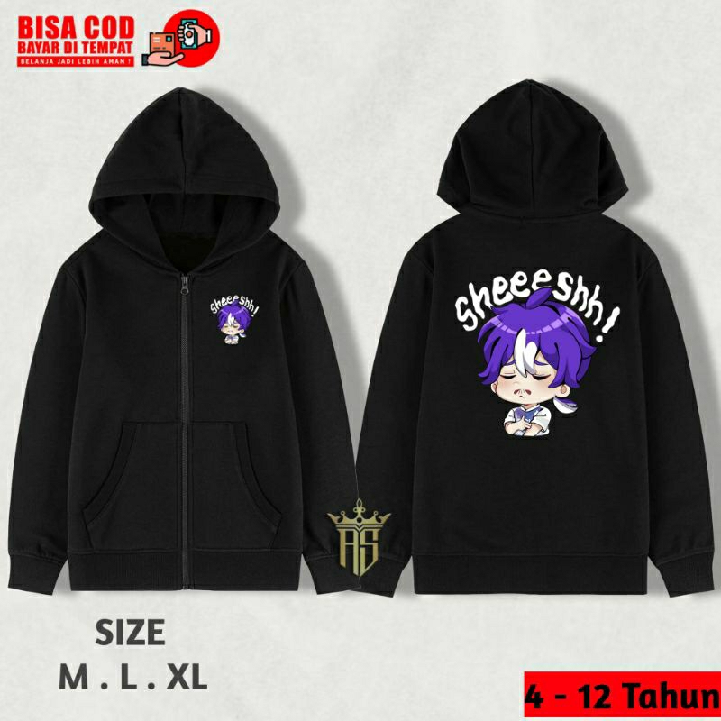 Jaket Sweater Zipper Anak Emote Mobile Legends sheeesssh | Zipper Anak Kekinian Terbaru Usia 4-12 Ta