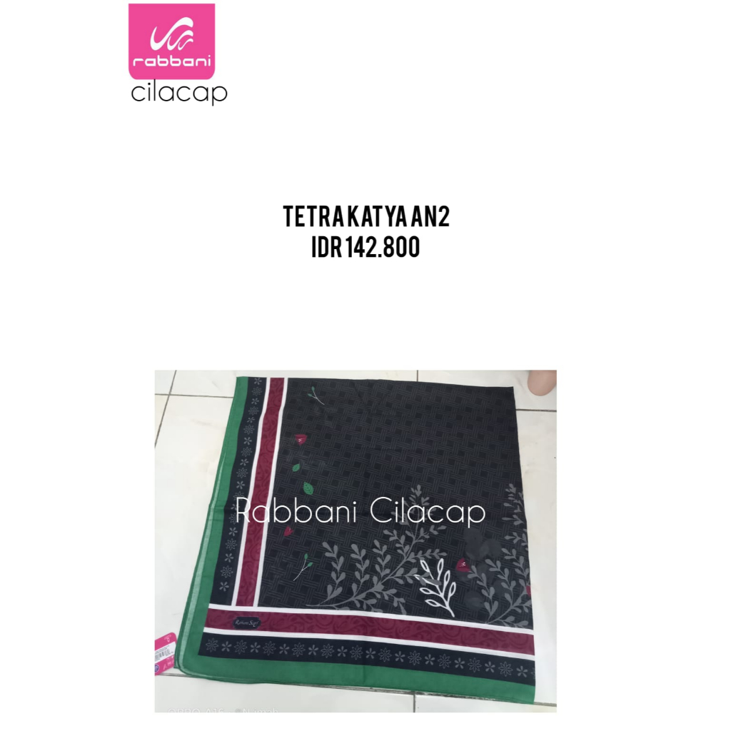 (RABBANI) KERUDUNG/JILBAB SEGIEMPAT MOTIF [TETRA KATYA]
