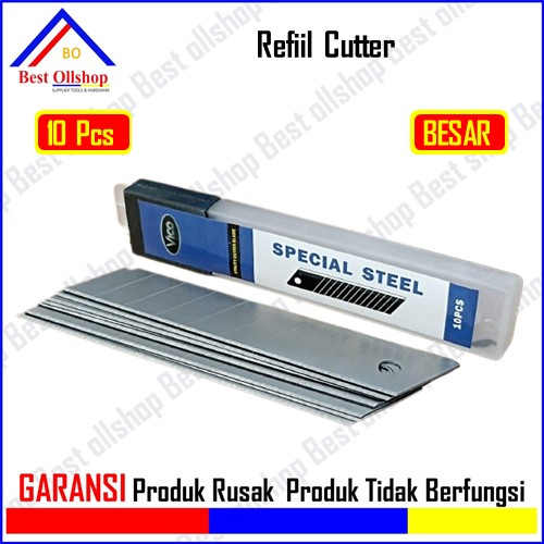 

Isi Cutter Besar Refill isi Pisau Cuter Kater Karter Besar / Refill Pisau Cutter Besar Isi 10 Pcs