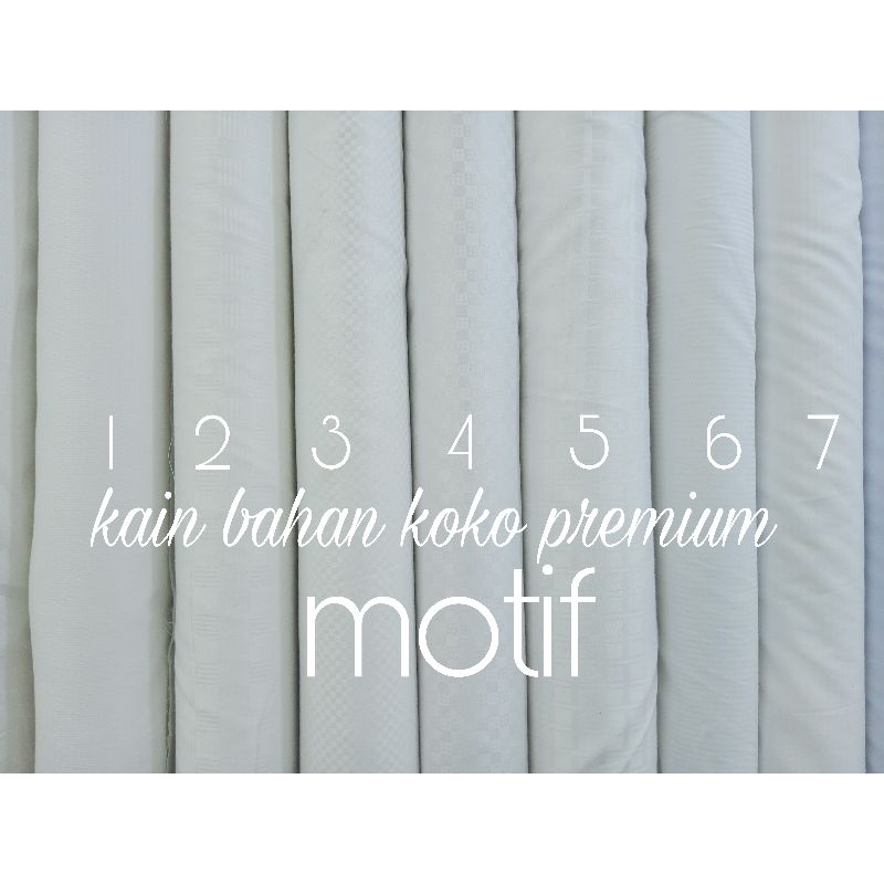 kain bahan katun putih premium kain baju koko / kemeja katun dobby