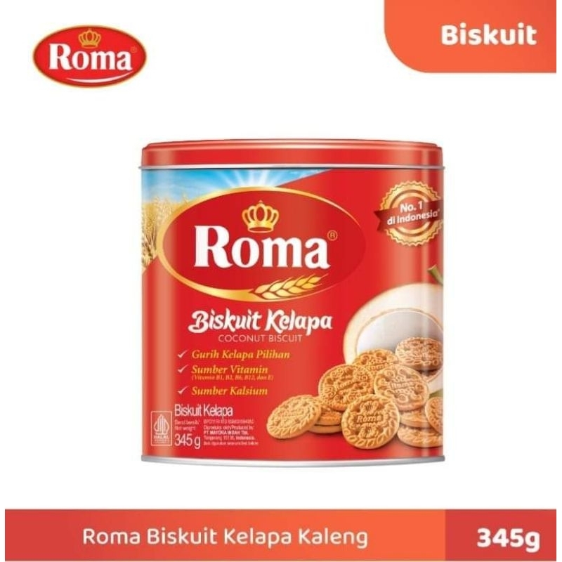 Roma Coconut Biskuit Kaleng 345gr / Roma Kaleng