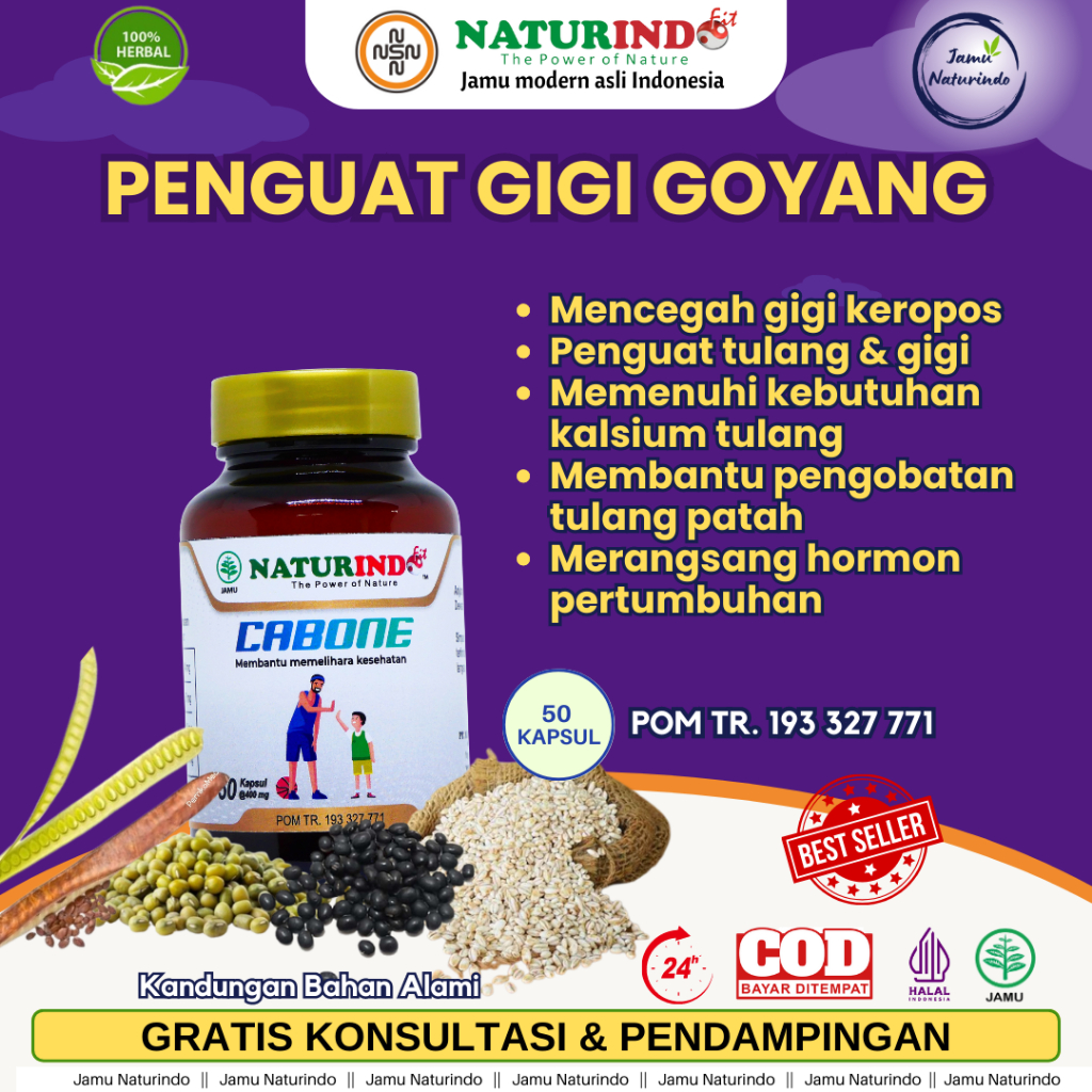 Obat Herbal Kalsium Gigi Dan Tulang Mencegah Keropos Merangsang Pertumbuhan Tulang Dan Gigi CABONE C