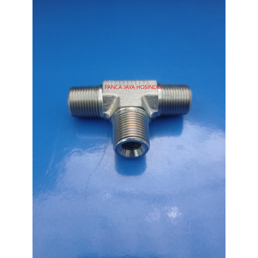 ADAFTOR TEE / DOUBLE NIPPLE NEPEL 1/4 NPT X 1/4 NPT X 1/4 NPT