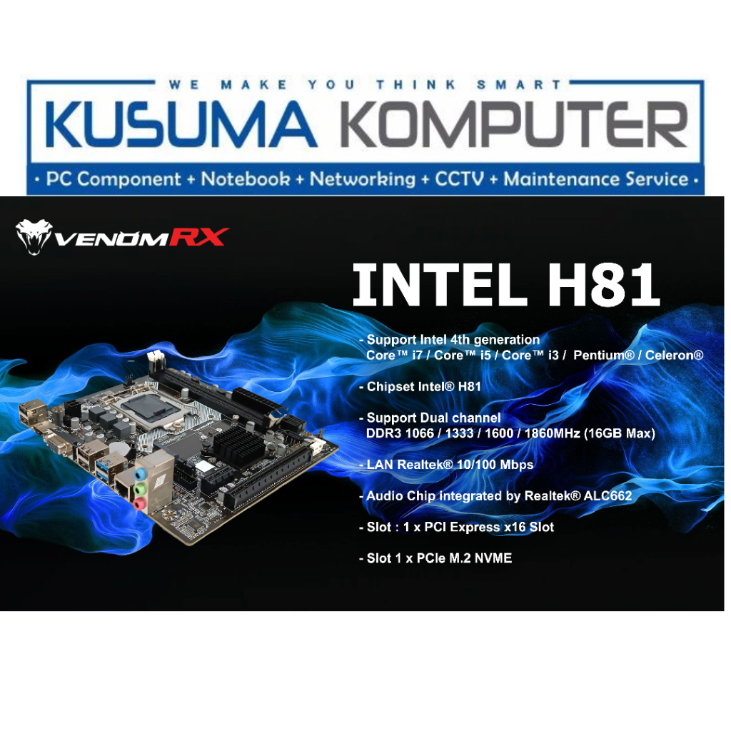VenomRX Motherboard H81 M.2 NVMe HDMI DDR3