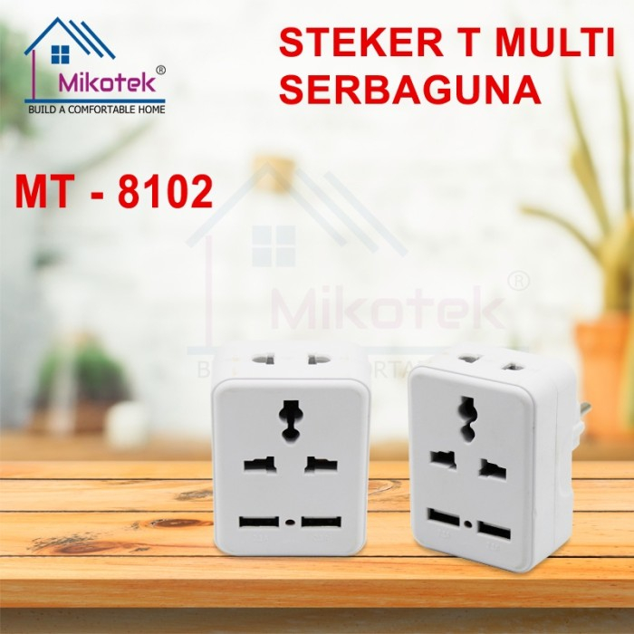 STEKER T MULTI DUAL USB MIKOTEK COLOKAN LISTRIK UNIVERSAL CHARGER USB