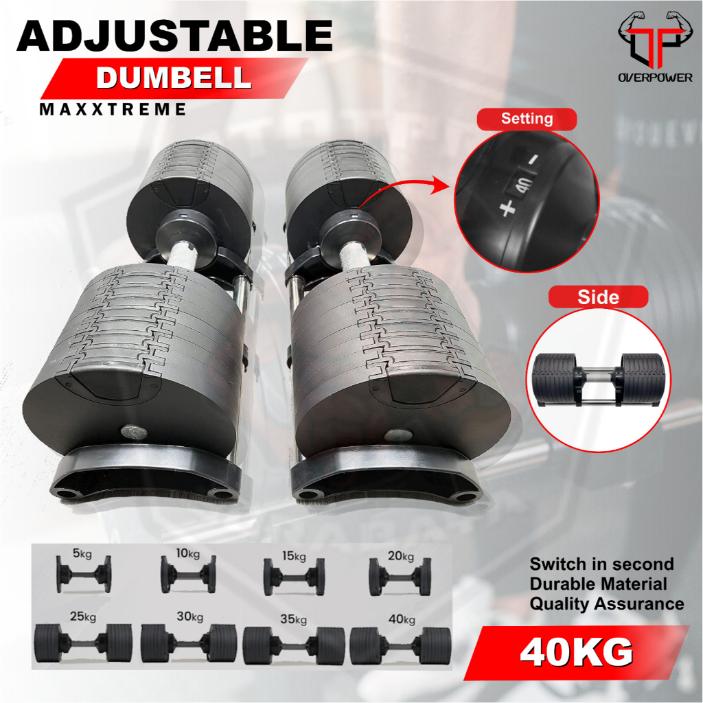 PAKET MAXXTREME DUMBELL 40KG |Dumbell |Sepasang |Beban |Gym |Fitness