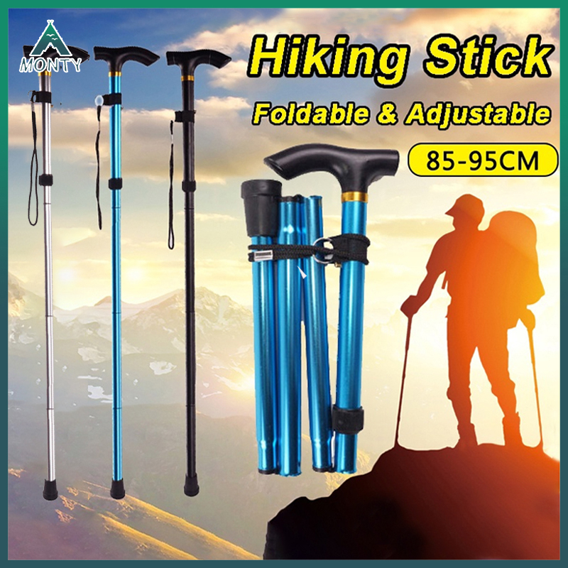 MONTY tongkat portabel / Tongkat Hiking/tongkat lipat / tongkat 1 kaki/Tongkat Pendakian Gunung