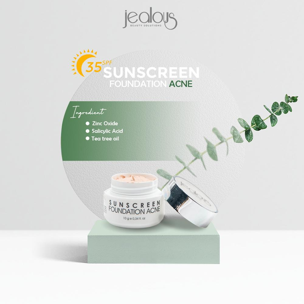 JEALOUS DAY ACNE FOUNDATION | CREAM PAGI PEMBERSIH JERAWAT BRUNTUSAN SPF 35