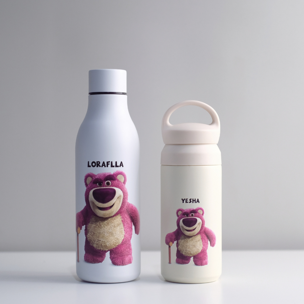 Tumbler Lotso Bear Botol Minum Tumblr Print Boston Osaka Putih Tambler Anak Karakter Toy Story Custo