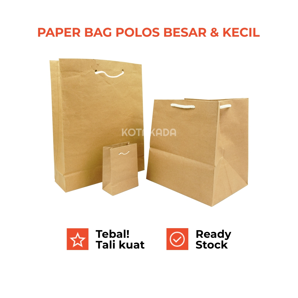 

Paper Bag Jumbo Mini Polos / Jumbo Mini R10 / Ready Stock / Grosir Ecer Murah / Tas Kertas Kado Paperbag Tebal Kuat Pusat
