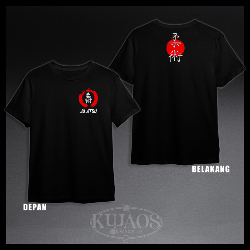 Kaos Ju-Jitsu Maroon by Kwaos.id || kaos tshirt baju jujitsu karate judo taekwondo pakaian pria wani