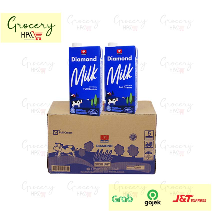 

DIAMOND - SUSU DIAMOND UHT FULL CREAM PER KARTON 1000 ML / 1 LITER ( 1 KARTON ISI 12 )