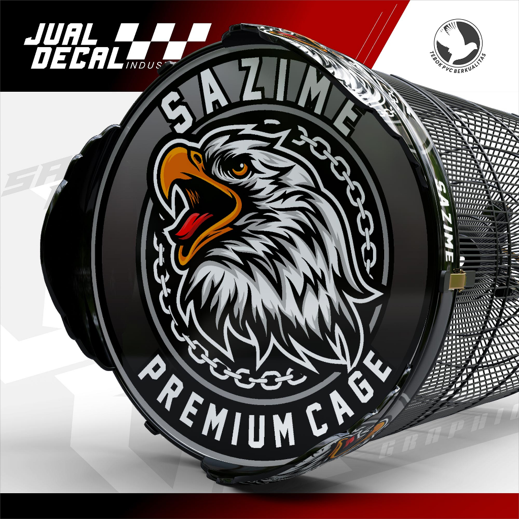 Stiker Sangkar MURAI SAZIME Eagle Decal Tebok Kandang Burung Variasi No 1 2 3