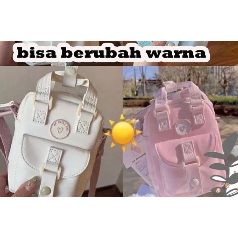 TAS WANITA ZARA BERUBAH WARNA/ZR TAS SELEMPANG/SLING BAG DULLA MINI UV BAG/TAS BUNGLON BISA BERUBAH 
