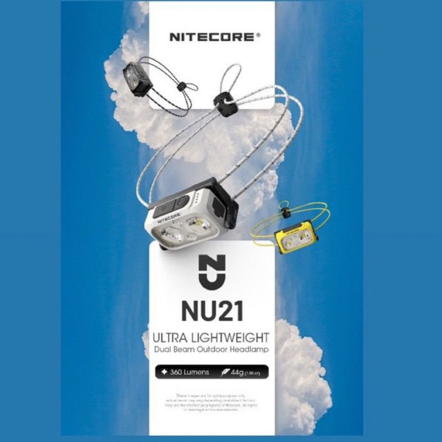 NITECORE NU21 360 Lumen Ultralight Rechargeable Headlamp ( Colour Yellow , Black , White )