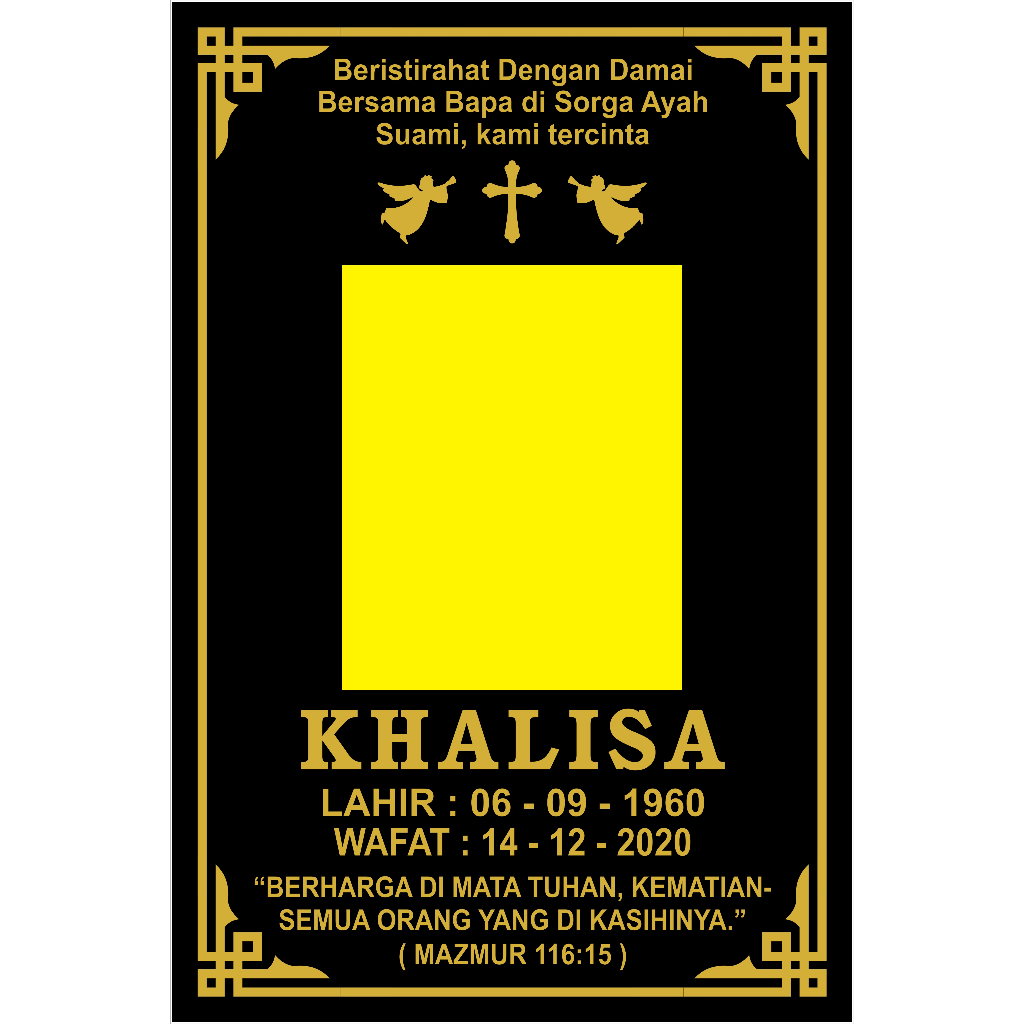 Batu Nisan granit 40x60 Pakai foto /Lempengan Batu Nisan