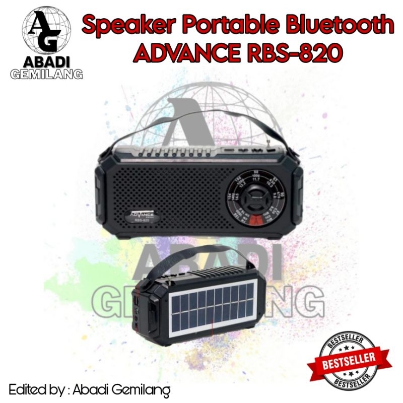 Speaker Bluetooth ADVANCE RBS-820 Musik Box Solar Panel / Speaker Advance RBS820