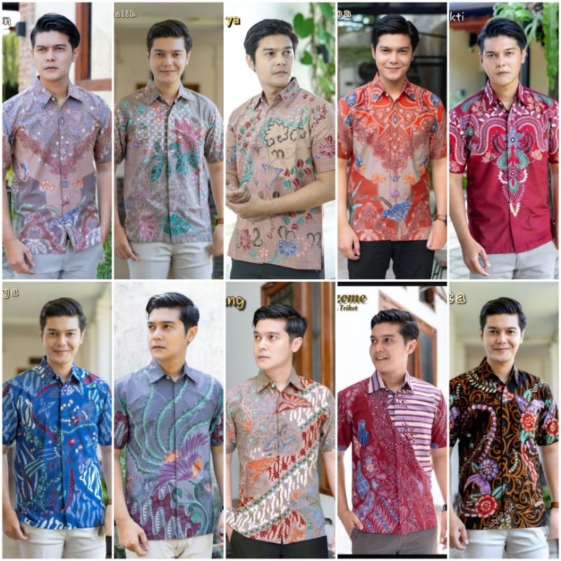 HEM BATIK TULIS PRIA LENGAN PENDEK LAPIS TRIKOT ISTIMEWA