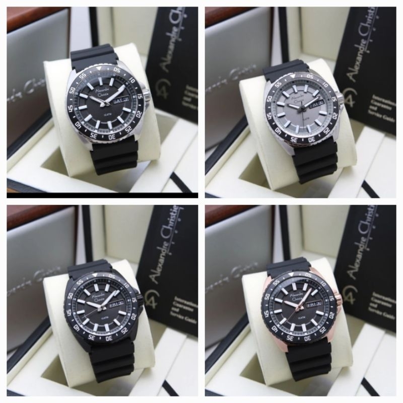 jam tangan pria alexander cristie original ac6541ac 6541 full black