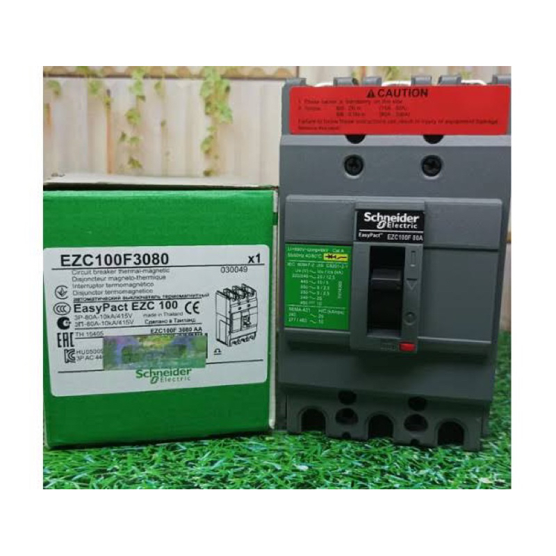 MCCB SCHNEIDER EZC100F3080 3P 80A 10KA BREAKER EZC100F 3PHASE