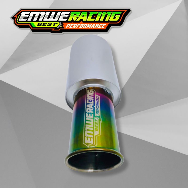 KNALPOT Mobil EMWE RACING SPOON PELANGI Ngebas Adem Bulet Empuk Gahar Bass Inlet 2inc Kenalpot Mobil
