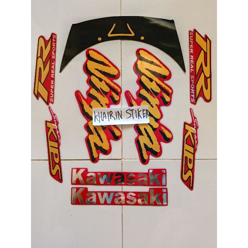 striping stiker ninja rr old 2008 2009 hitam merah