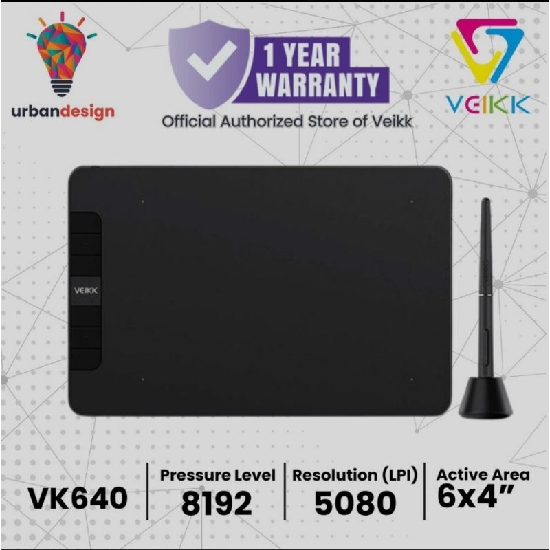 VEIKK VK640 Digital Graphic Drawing Pen Tablet OSU Alter S640 A30 A50