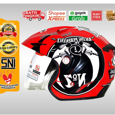 HELM HALF FACE GP DIABLO HELM SNI, GP DIABLO SIZE L