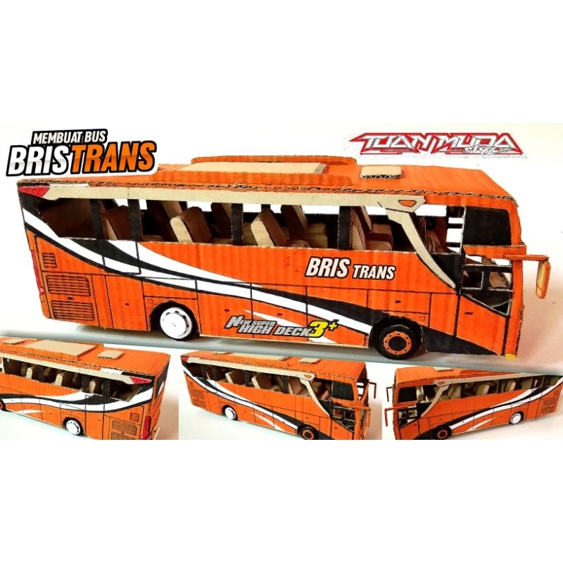 miniatur bus bris trans dari kardus