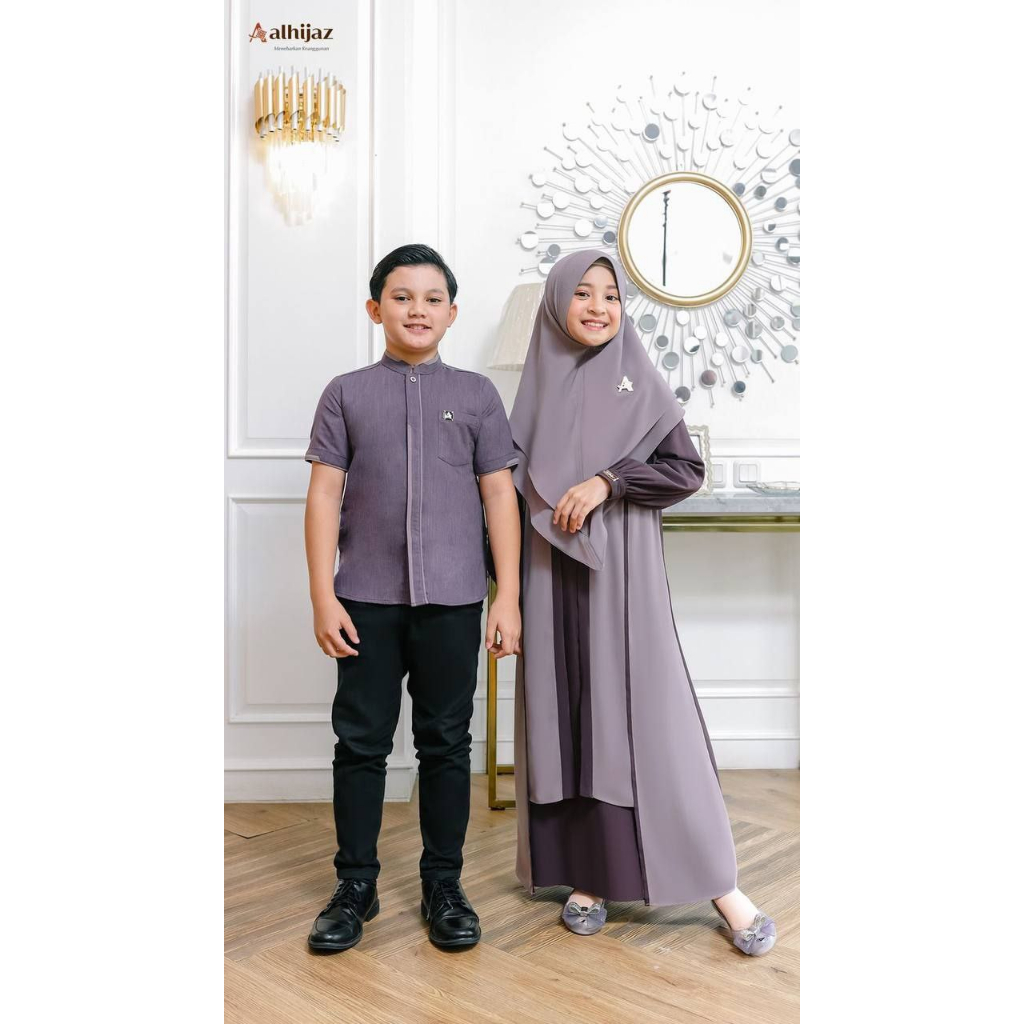 GAMIS ANAK SARIMBIT - HANNAH SERIES BY ALHIJAZ - SET KHIMAR