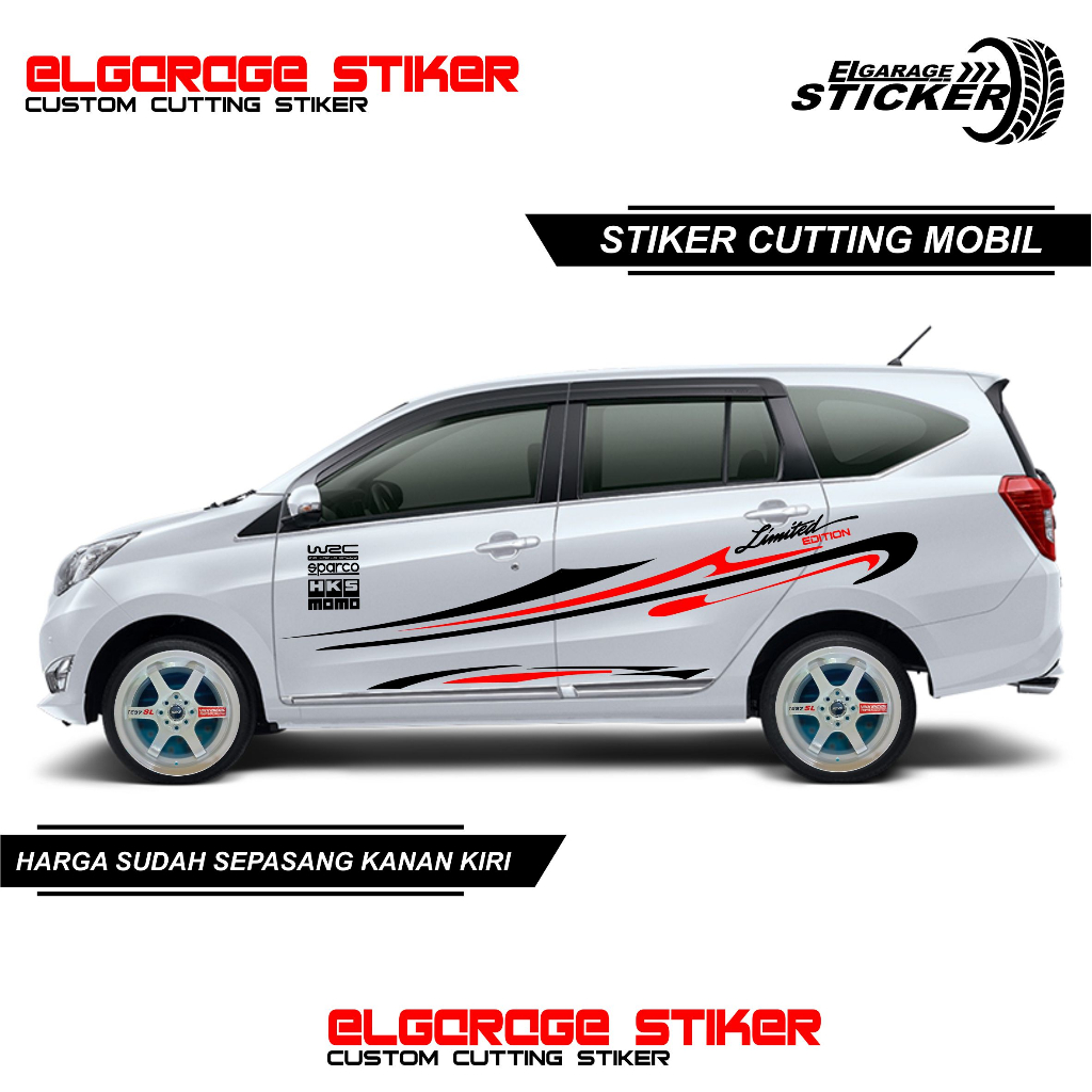 Stiker mobil sigra calya stiker cutting variasi body samping all mobil sigra calya