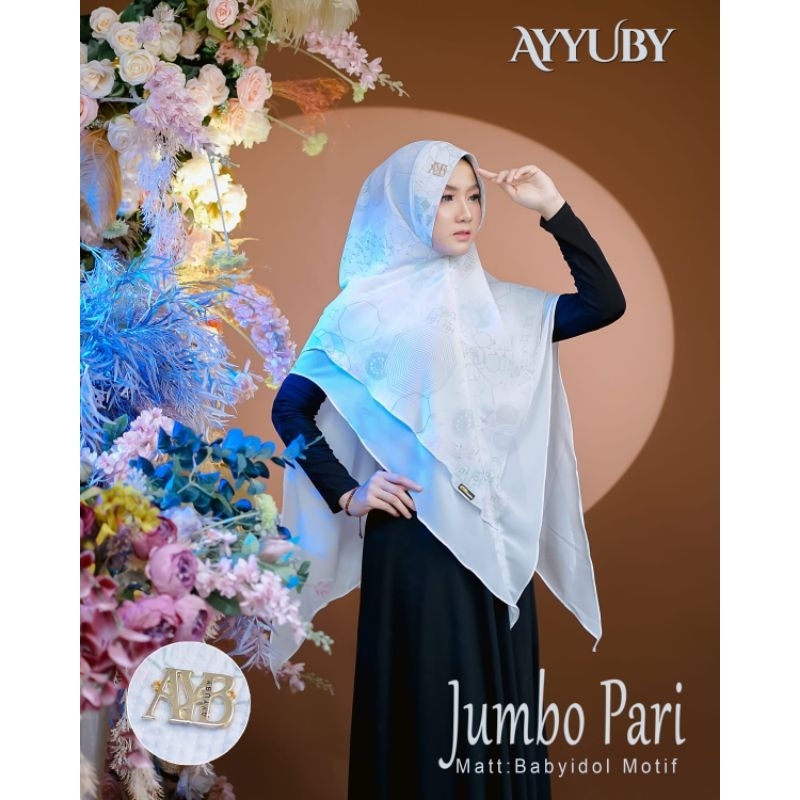 Jilbab Khimar Motif Jumbo Pari 6 Ori Ayyuby