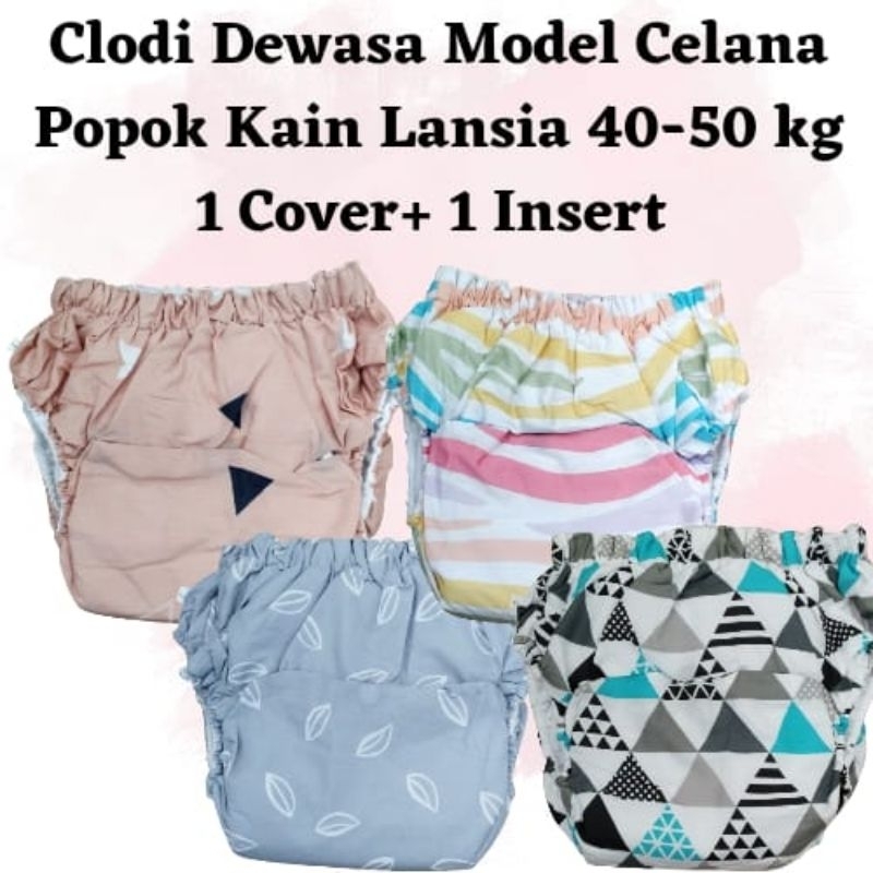 Clodi Dewasa Model Celana Popok Kain Aio Lansia 35-55 kg