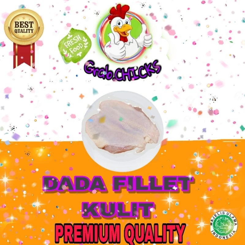 

Dada Ayam Fillet Kulit / Dada Bonelles Kulit / Daging Dada fillet Kulit