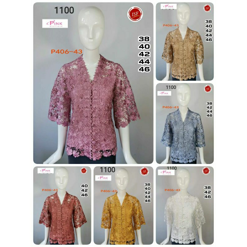 PINK BOUTIQUE Kode P406-43 Blouse Bahan Brokat