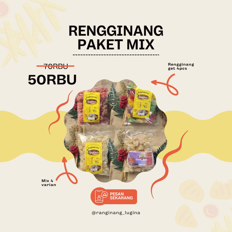 

PAKET RENGGINANG MIX 1kg (4 pcs campur rasa)